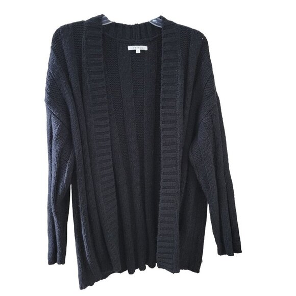 Pacsun One Size Black Cotton Blend LS Open Front Chunky Knit Sweater Cardigan - Picture 1 of 9